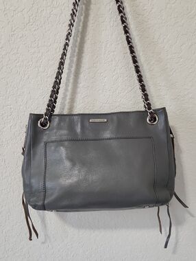 Rebecca Minkoff Gray Leather Chain Shoulder Bag